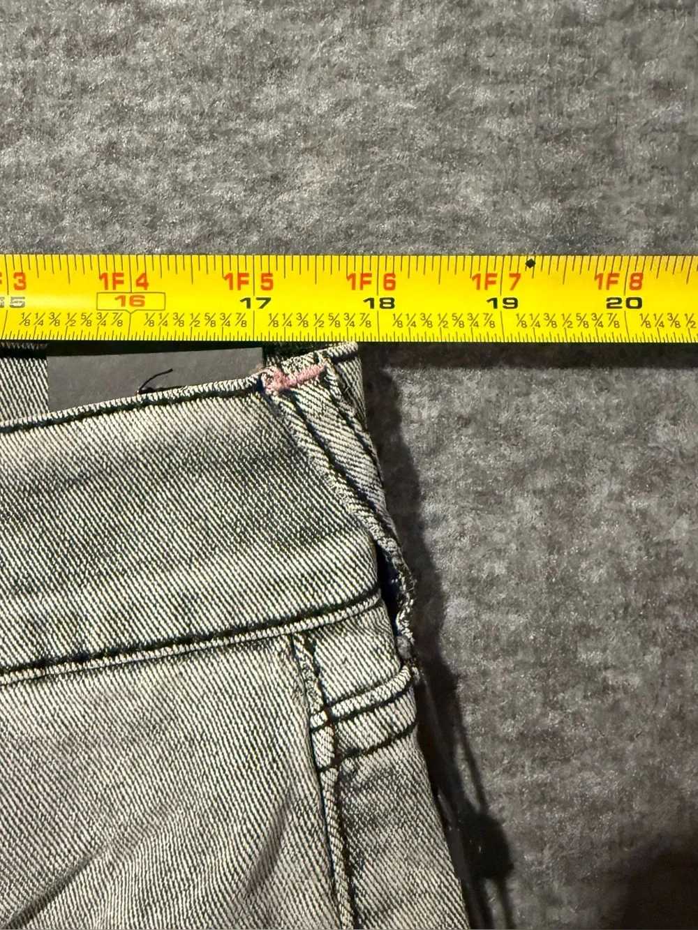 True Religion Jeans Mens 34x34 *Flaw* Gray Ricky Relaxed Straight Pink Stitching